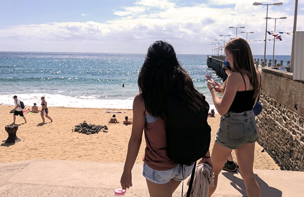 team at the beach